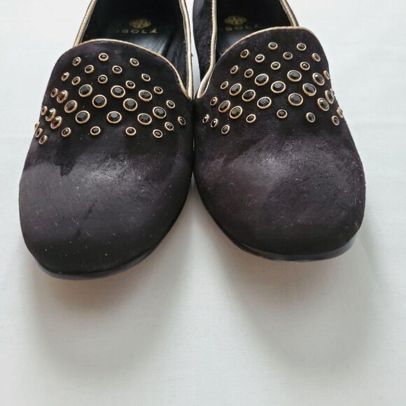 ISOLA Women’s Risa Black Suede Leather Slip-On Loafer Pump Size 8 1/2 - Picture 10 of 15